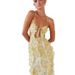 Women's Clothing Multiple Wavy Long Beach Suspender Dress_ecoleips.com