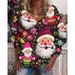3D Digital Print V-Neck Sweater – Women’s Chunky Knit Pullover (S-5XL, Polyester Blend, Elegant & Streetwear Versatile)_ecoleips.com