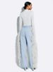 Stretch Straight Leg Jeans With Faux Fur & Edgy Patchwork Design - High Waist Comfort Denim For Trendsetters (Blue, S-2XL)_ecoleips.com