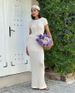Women's Clothing Solid Color Elegant Solid Color Midi Skirt Set With Delicate Jacquard Collar & Lace Knit Top – Summer Women's Two-Piece Outfit_ecoleips.com