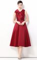 French Retro V-Neck Dress With Oversized Bow & Flared Skirt – Sleeveless High-Waist A-Line Dress (S-2XL)_ecoleips.com