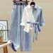 2026 Women's clothing New Fashion Fashionable Flesh-covering Slimming Top High-waisted Jeans Two-piece Set_ecoleips.com