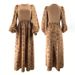 Women's Clothing stitching flower print fashionable and elegant dress_ecoleips.com
