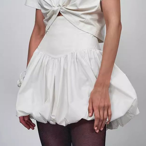 Elegant High-Waisted Tulip Skirt For Women Slimming Pure Cotton Fashion Commuter A-Line Mid-Calf Skirt_ecoleips.com