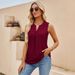 Women's Slim Fit Vest American Style Solid Color Perforated V Neck Summer New Top For Women_ecoleips.com