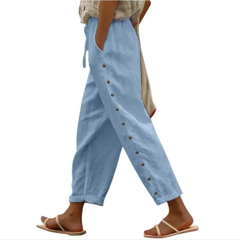 Muslim New Women's Pants Elastic Waist Loose Versatile Casual Nine Point Trousers_ecoleips.com