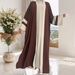 Muslim Dress Women Striped Cardigan Dress – Elegant & Loose Long Sleeve Robe For Modest Fashion_ecoleips.com