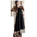 Autumn New Korean Fashion + Knitted Cardigan Two-Piece Maternity Dress_ecoleips.com