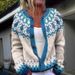 New European And American Cross-Border Ethnic Style Jacquard Knitted Cardigan Wish Hot-Selling Women's Sweer_ecoleips.com
