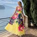 Women's Bright Yellow Printed One Piece Swimsuit European American Style Hot Selling 2026 New Swimwear_ecoleips.com