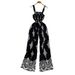 Women's Clothing Temperament Printed Suspender Jumpsuit Pleats Elastic Waist Slimming Wide Leg Pants_ecoleips.com