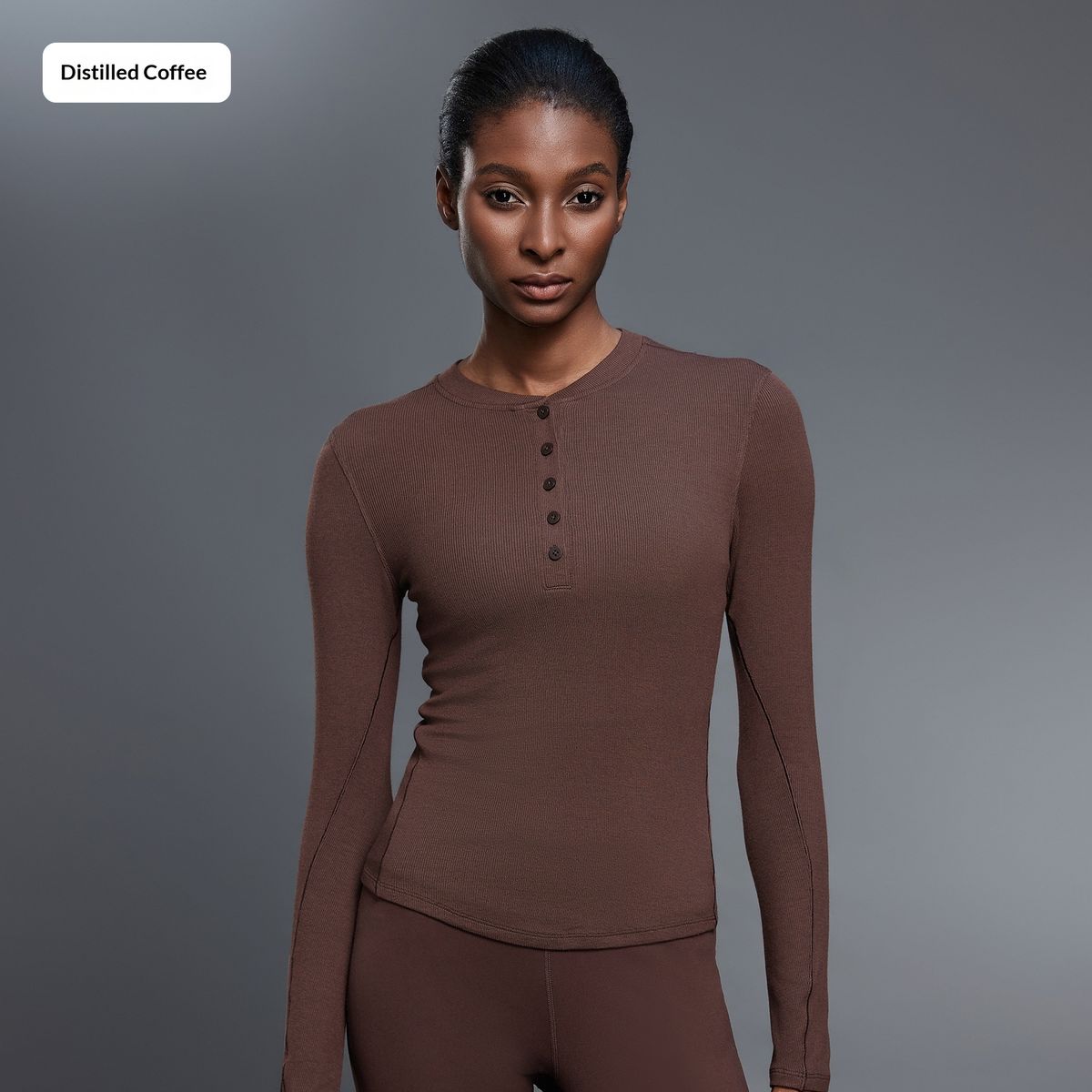 Modal Striped Yoga Wear Women's Nude Comfort Button Down Henley Shirt Running Sports Long Sleeved T Shirt D25146_ecoleips.com