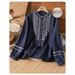 Embroidered Linen Blend Shirt – Long Sleeve Mandarin Collar Blouse (M-XXXL, 85% Cotton + Linen, Boho Embroidery, Relaxed Fit)_ecoleips.com