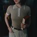 Women's Clothing Slim Short Sleeved Lapel Tops New Thread Tight Contrast Color Temperament Knitted Sweaters_ecoleips.com