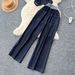 Women's Clothing V Neck Sleeveless Single Breasted Top Two Piece Suit Casual Wide Leg Trousers_ecoleips.com