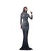 Women's Clothing Mesh Long Sleeved Slim Sexy Long Skirt Evening Dress Dress_ecoleips.com