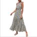2022 Summer Women's Bohemian Floral Dress Beach Vacation Long Skirt High Waist Slimming_ecoleips.com