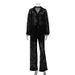 Women's Clothing New Lace See Through Two Piece Suits For Women Fashionable Lapel Shirts And Trousers Suits_ecoleips.com