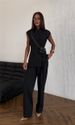 K Women's New Style Temperament Double Breasted Waisted Vest Top High Waisted Pants Set. No Accessories_ecoleips.com