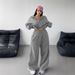 Women's Casual Knit Sweatshirt & Pants Two-Piece Set Loose Fit Long Sleeve Autumn Winter Outfit_ecoleips.com