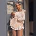 Solid Color Slim Short Dress One Shoulder Neckline Backless Ruffled Flare Sleeves Ruched Elegant Dress For Women Dating Party_ecoleips.com