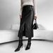 "Vintage-Inspired Faux Leather Pencil Skirt – High-Waisted Side Slit Skirt For Women (S-XXL, Black/Brown/Red, Polyester Blend, Retro Chic)"_ecoleips.com