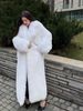 Eco-Friendly Long Fox Fur Coat – Elegant Winter Coat With Detachable Faux Fur Collar (3 Classic Colors) For Office & Evening Wear_ecoleips.com