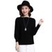 Batwing 2020 Spring And Autumn New Loose College Style Solid Color Pullover Short Long Sleeve Knit Sweater Base Shirt_ecoleips.com