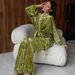Knitted Gold Velvet Long Sleeve Robe Pants Soft Comfortable Pajama Set European And American Autumn Cross-Border_ecoleips.com