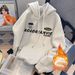 Men's Fleece Lined Hooded Sweatshirt Autumn Winter Hong Kong Style Plain Color Korean Trendy Sporty Pullover Couple Outfit_ecoleips.com