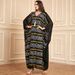 Loose Long Batwing Sleeve Tassel Embroidered Chiffon Dress Women's Muslim Fashion Robe_ecoleips.com