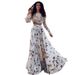 Women's Clothing Summer New Butterfly Print Dress Two Piece Bohemian Big Skirt Beach Long Skirt_ecoleips.com