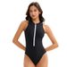 Aria Basics Cross-Border New Sleeveless One-Piece Swimsuit For Women Sexy Solid Color Triangle Diving Suit European And_ecoleips.com