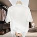 Women's Clothing Men's Loose Half Sleeved Summer Trend Daily Simple White Top_ecoleips.com