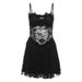 European And American Style 2024 Spring New Women's, Solid Color, Sexy Lace Splicing Design, Slim Fit, Sheer Strap_ecoleips.com
