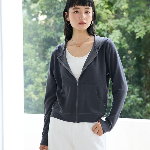 Autumn Winter Hooded Zipper Sweatshirt For Women, Skin-Friendly Outerwear, Korean Style With Drawstring Pocket, Soft And_ecoleips.com