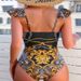 Women's Retro Ruffled Bikini Set - European & American Style High-Waisted Swimsuit With Hard Cups, Slimming Coverage For Beach & Pool_ecoleips.com