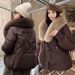Women’s Short Puffer Jacket With Faux Fur Trim – Thick Polyester Cotton Winter Coat, Detachable Hood & Elegant Trench Design_ecoleips.com