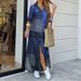 Women's Sexy Single-Breasted Long Shirt Dress Loose Fit Lapel Casual Fashion For Spring Autumn_ecoleips.com