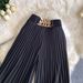 Women's Summer Thin Wide Leg Pants Casual Drawstring Elastic Waist Loose Fit Flattering Drape Pleated Long Trousers_ecoleips.com