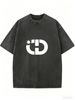 Casual Vintage Wash T-Shirt, Oversized Unisex Street Style Tee For Relaxed Everyday Outfits_ecoleips.com