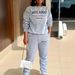 Women's Clothing Women's Fleece Lined Sweatshirt Set Style Two Piece Crew Neck Casual Printed Sweatshirt_ecoleips.com