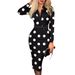 Women's Clothing Women's Plaid V-Neck Long Sleeve Dress Sexy Hip Wrapped Fashion For Formal & Casual For Women_ecoleips.com