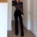 Women's Clothing autumn and winter new gold velvet stitching long sleeved jumpsuit casual party women's trousers_ecoleips.com