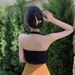 Black Base Layer Halter Neck Tank For Women, Summer New Style, Knitted, European And American Short Top_ecoleips.com