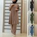 H728 # Muslim Women's New Solid Color Two-Piece Shirt And Casual Loose Pants Set_ecoleips.com