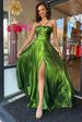 Women's Clothing Sexy Evening Dress With High Slit & Gold Foil Detail – Backless Sleeveless A-Line Gown For Party, Night Out (Red/Green/Gold/Purple)_ecoleips.com