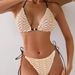Textured Fabric Beaded Bikini Swimsuit Set New European And American Style Women's Clothing Swimwear_ecoleips.com
