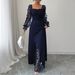 Diyun European And American Elegant Hollow Sleeve Long Dress Women's Clothing 2025 Autumn/Winter Independent_ecoleips.com