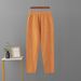 Women's Early Autumn Soft Patchwork Wool Knit Pencil Pants Elastic Waist Loose Versatile Carrot Style European American Fashion_ecoleips.com